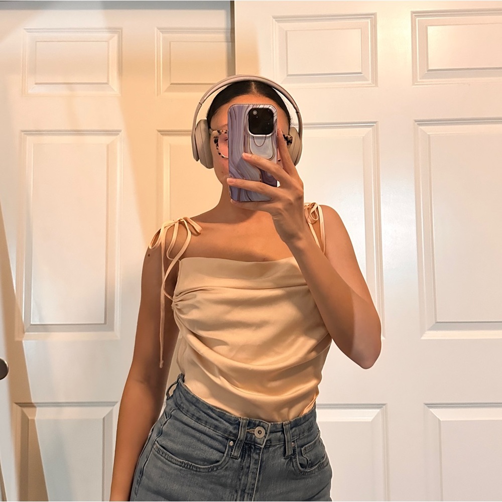 Satin Asymmetrical Tops